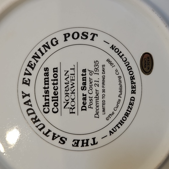 Norman Rockwell "Dear Santa" Decorative Plate - Picture 4 of 4